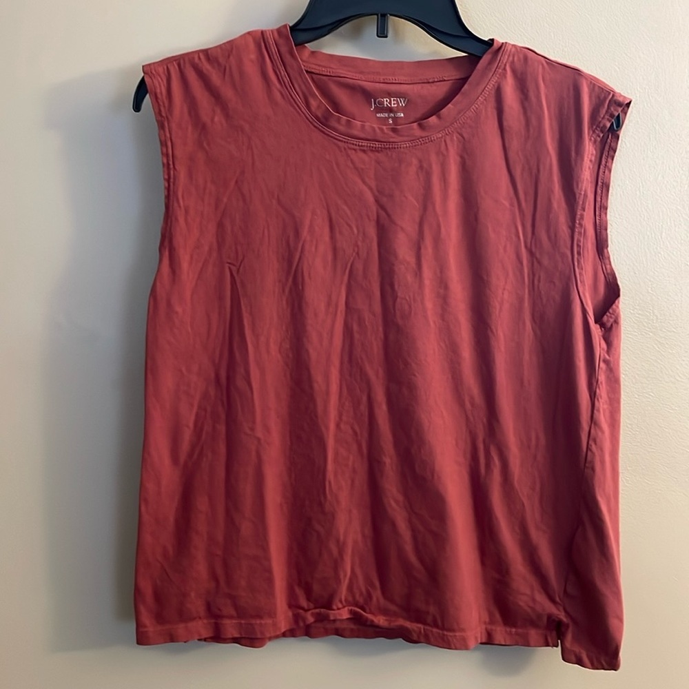 J Crew Casual Red Sleeveless Top